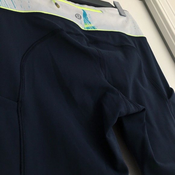 LULULEMON Speed Tight IV Inkwell Navy Gray Waistband Yoga Legging Size 4 - Picture 7 of 10